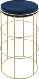 Rebar Velvet Counter Stool - Chic Black Velvet with Gold Finish for Modern Kitchen & Bar Decor