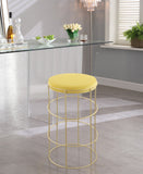 Rebar Velvet Counter Stool - Chic Black Velvet with Gold Finish for Modern Kitchen & Bar Decor