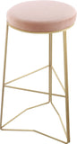 Tres Velvet Bar Stool - Elegant Black Upholstery with Brushed Gold Legs for Contemporary Style
