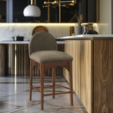 Waldorf - Boucle Stool With Brown Legs
