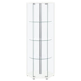 Zahavah 4-shelf Hexagonal Clear Glass Curio Cabinet White