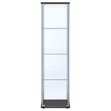 Bellatrix 4-shelf Clear Glass Curio Cabinet Cappuccino