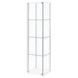 Bellatrix 4-shelf Clear Glass Curio Cabinet White