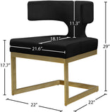 Alexandra Velvet Dining Chair - Contemporary Design with Luxurious Comfort and Durable Gold Base