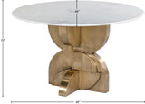 Alden Dining Table – Luxurious Marble Top with Elegant Brass Finish Base for Contemporary Style