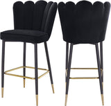 Lily Contemporary Bar Stool Set - Elegant Tufted Design with Gold-Tipped Legs for Luxe Appeal