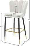 Lily Contemporary Bar Stool Set - Elegant Tufted Design with Gold-Tipped Legs for Luxe Appeal