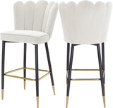 Lily Contemporary Bar Stool Set - Elegant Tufted Design with Gold-Tipped Legs for Luxe Appeal