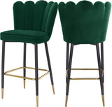 Lily Contemporary Bar Stool Set - Elegant Tufted Design with Gold-Tipped Legs for Luxe Appeal