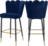 Lily Contemporary Bar Stool Set - Elegant Tufted Design with Gold-Tipped Legs for Luxe Appeal