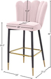 Lily Contemporary Bar Stool Set - Elegant Tufted Design with Gold-Tipped Legs for Luxe Appeal