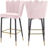 Lily Contemporary Bar Stool Set - Elegant Tufted Design with Gold-Tipped Legs for Luxe Appeal