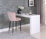 Lily Contemporary Bar Stool Set - Elegant Tufted Design with Gold-Tipped Legs for Luxe Appeal