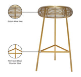Tuscany Contemporary Counter Stool with Stylish Wire Seat for Modern Home Bar or Dining Area