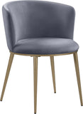 Skylar Contemporary Dining Chair Set of 2 - Stylish Velvet Seating with Gold Legs for Modern Homes