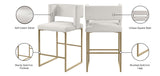 Caleb Contemporary Counter Stool Set of 2 – Luxurious Velvet Design with Stylish Square Backrest