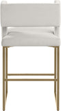 Caleb Contemporary Counter Stool Set of 2 – Luxurious Velvet Design with Stylish Square Backrest