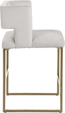 Caleb Contemporary Counter Stool Set of 2 – Luxurious Velvet Design with Stylish Square Backrest