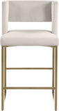 Caleb Contemporary Counter Stool Set of 2 – Luxurious Velvet Design with Stylish Square Backrest