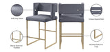 Caleb Contemporary Counter Stool Set of 2 – Luxurious Velvet Design with Stylish Square Backrest