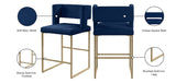 Caleb Contemporary Counter Stool Set of 2 – Luxurious Velvet Design with Stylish Square Backrest