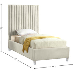 Candace Velvet Twin Bed