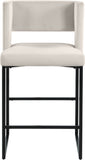 Caleb Contemporary Counter Stool Set of 2 – Luxurious Velvet Design with Stylish Square Backrest