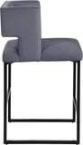 Caleb Contemporary Counter Stool Set of 2 – Luxurious Velvet Design with Stylish Square Backrest