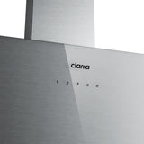 CIARRA 90cm Brushed Silver Glass Angled Cooker Hood A+++ Wifi & Touch Control CBCS9736H-S