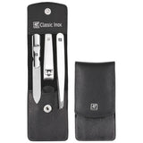 ZWILLING Beauty Classic Inox 4-pc Manicure and Tweezer Set with Black Leather Case