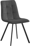 Annie Contemporary Dining Chair Set - Luxurious Velvet with Gold Legs, Stylish Box Tufting Design