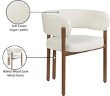 Gideon Dining Chairs - Set of 2 Contemporary Vegan Leather Chairs with Stylish Walnut Frame