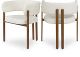 Gideon Dining Chairs - Set of 2 Contemporary Vegan Leather Chairs with Stylish Walnut Frame