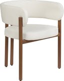 Gideon Dining Chairs - Set of 2 Contemporary Vegan Leather Chairs with Stylish Walnut Frame