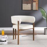 Gideon Dining Chairs - Set of 2 Contemporary Vegan Leather Chairs with Stylish Walnut Frame