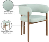 Gideon Dining Chairs - Set of 2 Contemporary Vegan Leather Chairs with Stylish Walnut Frame