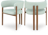 Gideon Dining Chairs - Set of 2 Contemporary Vegan Leather Chairs with Stylish Walnut Frame