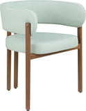 Gideon Dining Chairs - Set of 2 Contemporary Vegan Leather Chairs with Stylish Walnut Frame