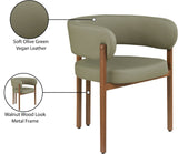 Gideon Dining Chairs - Set of 2 Contemporary Vegan Leather Chairs with Stylish Walnut Frame