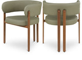 Gideon Dining Chairs - Set of 2 Contemporary Vegan Leather Chairs with Stylish Walnut Frame