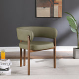 Gideon Dining Chairs - Set of 2 Contemporary Vegan Leather Chairs with Stylish Walnut Frame