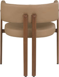 Gideon Dining Chairs - Set of 2 Contemporary Vegan Leather Chairs with Stylish Walnut Frame