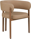 Gideon Dining Chairs - Set of 2 Contemporary Vegan Leather Chairs with Stylish Walnut Frame
