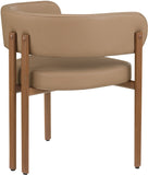 Gideon Dining Chairs - Set of 2 Contemporary Vegan Leather Chairs with Stylish Walnut Frame