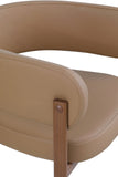 Gideon Dining Chairs - Set of 2 Contemporary Vegan Leather Chairs with Stylish Walnut Frame