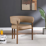 Gideon Dining Chairs - Set of 2 Contemporary Vegan Leather Chairs with Stylish Walnut Frame