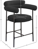 Blake Counter Stool Set of 2 - Stylish Contemporary Design with Durable Matte Black Iron Frame