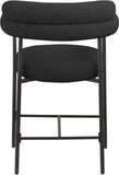 Blake Counter Stool Set of 2 - Stylish Contemporary Design with Durable Matte Black Iron Frame