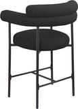 Blake Counter Stool Set of 2 - Stylish Contemporary Design with Durable Matte Black Iron Frame