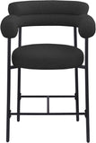 Blake Counter Stool Set of 2 - Stylish Contemporary Design with Durable Matte Black Iron Frame